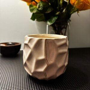 4x4 allen + roth Cream Ceramic Planter